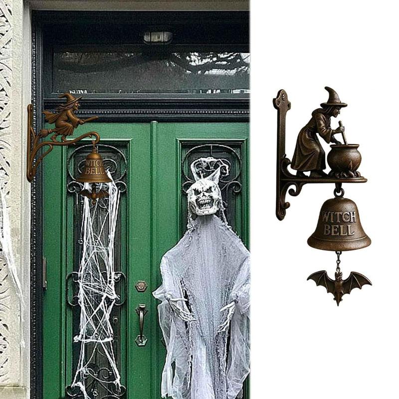 Vintage Witch Doorbell – Alloy Halloween Protection Door Hangers Bell With Witch