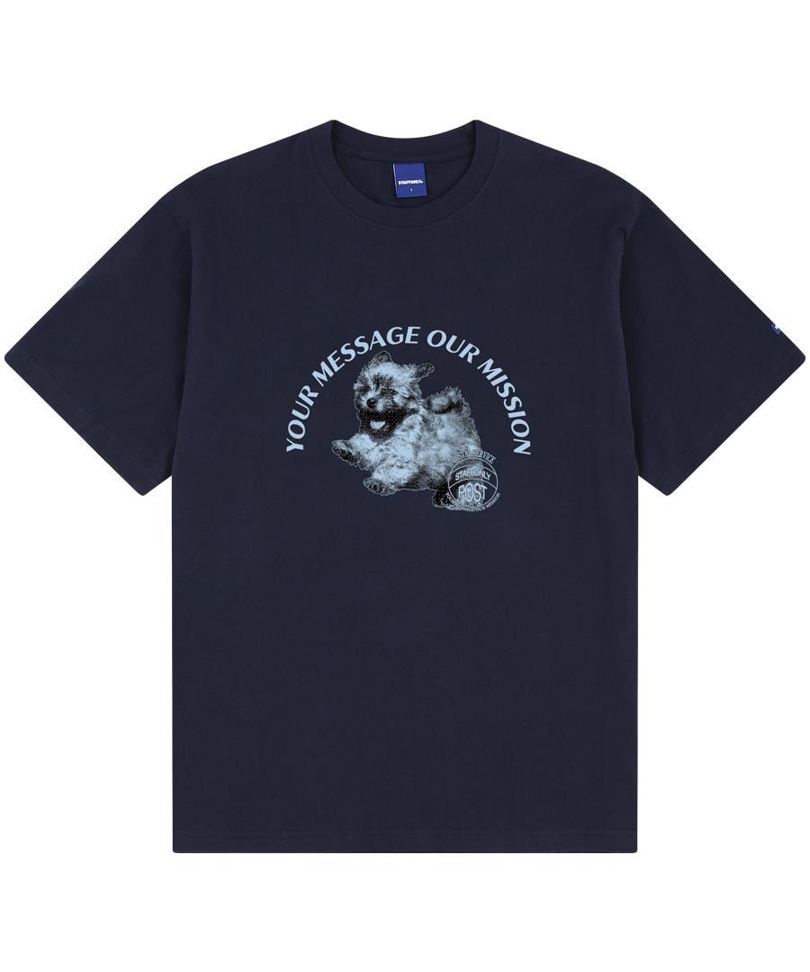 Step Only Puppy Stamp Tee (Navy) Navy/1(Medium)