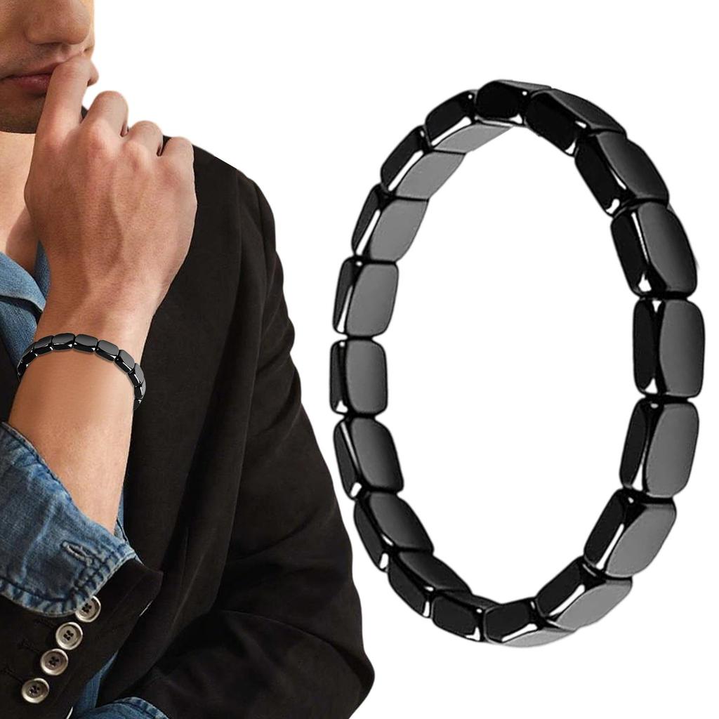 Stylish Hematite Bracelet for Men - Masculine Wrist Jewelry for Work, Travel & Meditation - Perfect Gift for Husband Boyfriend