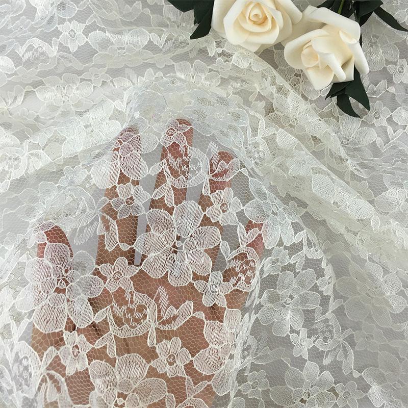 Polyester Jacquard Mesh Lace Fabric for Clothing, Tablecloths & Curtains