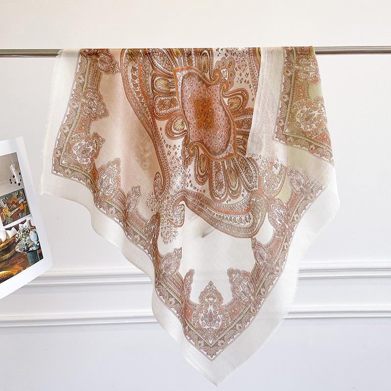 Atmosphere 100% Cashmere Silk Scarf Soft Waxy Light Cashmere Square Scarf Commuter Elegant Premium Shawl Accessories 65