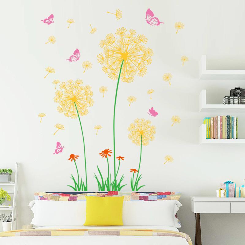 Dandelion Wall Stickers, Living Room Background Decoration, Cozy Bedroom, Room Decoration, Self-adhesive Stickers, Bedroom Wall Stickers