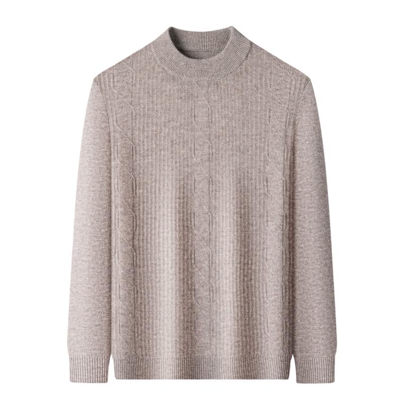 Hengyuanxiang Men's Thickened Pure Wool Pullover Sweater
