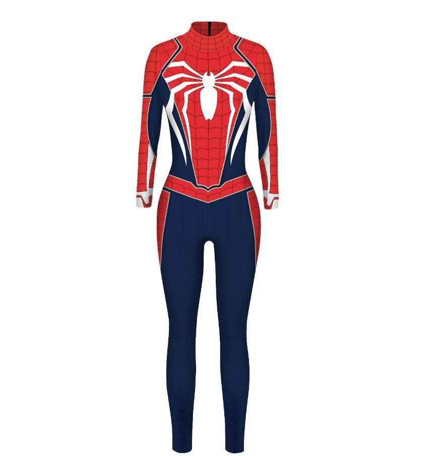 Halloween Spiderman Cosplay Jumpsuit Women's Slim Tights Bodysuit