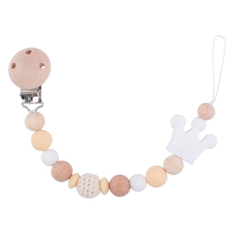 Baby Pacifier Chain Silicone Beads Soother Nipple Clip Infant Dummy Holder Strap for Baby Chew Toy Teether Teething BPA Free