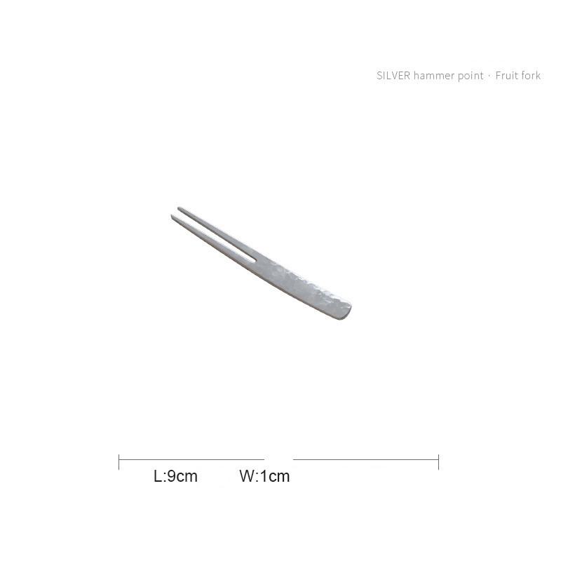 304 Japanese Style Design Metal Tableware Hammer Mesh Spoon Cake Fruit Fork Stainless Steel Dessert Coffee Spoon Teaspoon