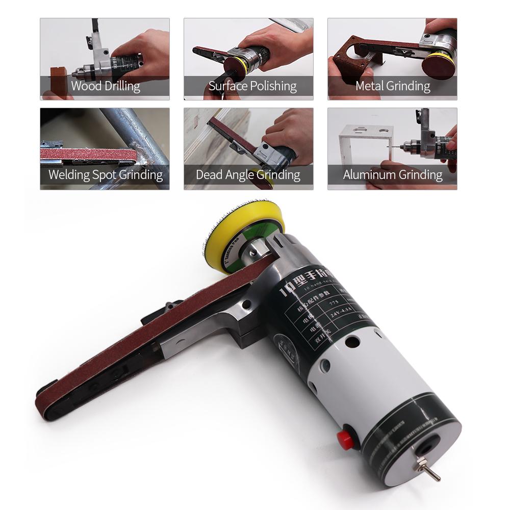 Mini Ponceuse à Bande électrique 180W - Vitesse Variable 4000-10000 Tr/min, Bande 533x30 Mm - Pour Métal, Bois, Polissage, Affûtage - Idéale Bricolage
