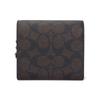 Coach Snap 11 Gold Logo Button Closure Coated Canvas Wallet Women wallet Walnut Black CW789-IMXAQ
