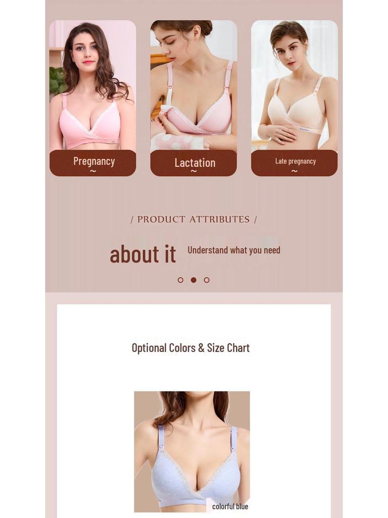 Wire-Free Double-Open Maternity Nursing Bra - Anti-Sagging, Supportive, Easy Feeding Access