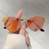 Vintage Cat Eye Sunglasses Women  Fashion Mirror Outdoor Casual Shades Retro Trendy Luxury Brand Design Sun Glasses