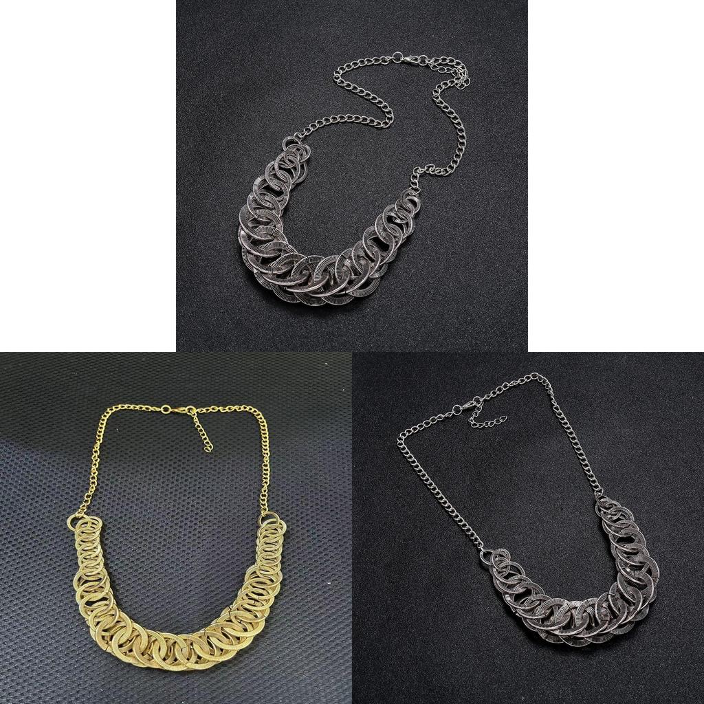 Vintage Alloy Geometric Necklace With Water Wave Chain For Fashion Enthusiasts
