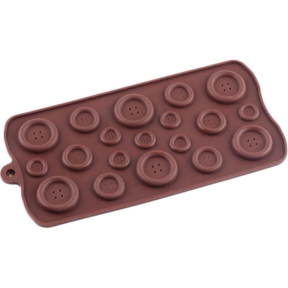 YIMINGMOLD 2Pcs Button Silicone Chocolate Molds For Chocolate Candy