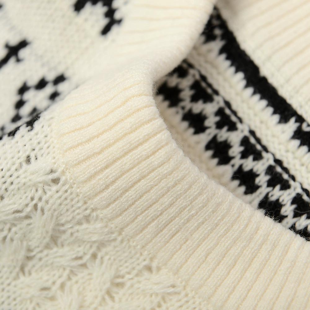 Pulover pulover cu mâneci lungi din tricot cald la modă cu diamante pentru bărbați