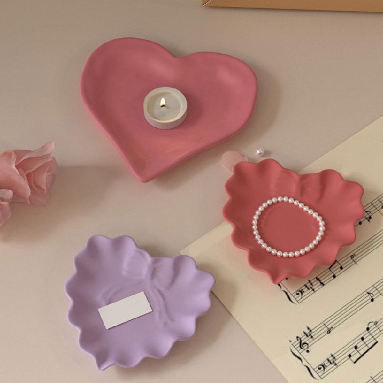 Artistic Heart Tray Silicone Mold Flexible Design For Epoxy Resin Concrete Cement Craft Creations