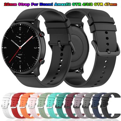 22mm Silicone Watchband For Huami Amazfit GTR 4/3 Pro/2 GTR 47mm Pace Stratos 3 2 2S Strap Smart Watch Band For Amazfit Bip 5
