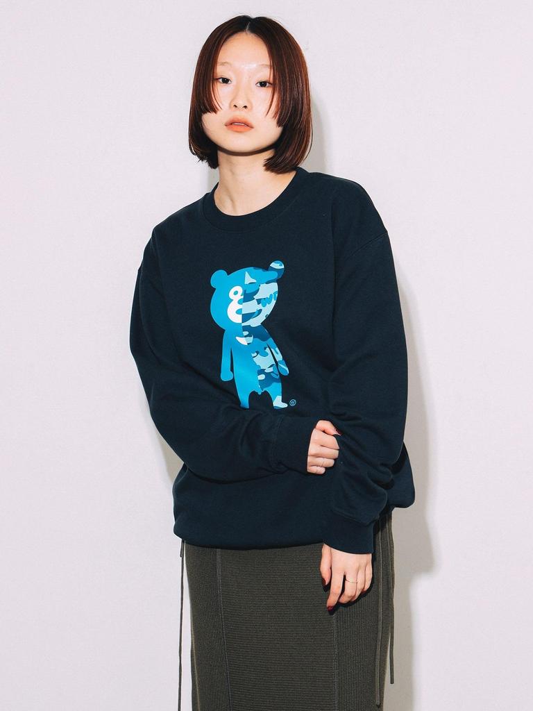 Beamsty Sweatshirt [SPECIAL PRICE] Camouflage Bear Crew Neck Sweatshirt Men's Navy Small 75130694591