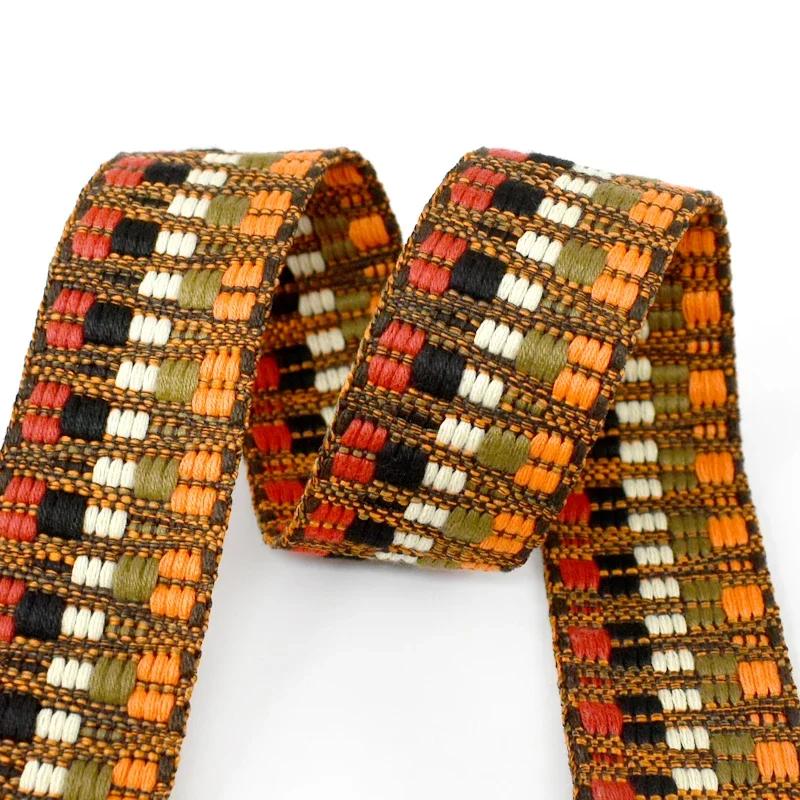 1/2/3/4/5Yards 38mm Jacquard Webbing Tape Ribbon Shoulder Canvas Belt Bag Strap Luggage Bias Band Garment Sewing Accessories