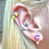 1 Pcs Colorful Star Annular Ear Bone Nail Stainless Steel Cute Love Heart Cross Earrings for Women Body Puncture Accessories