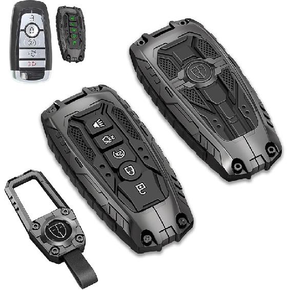 Mech Style Heavy Metal Key Fob Cover For -2024 2025 Mazda CX-5 CX-30 CX-50 CX-70 CX-90 3 6 CX-9 WAZSKE11D01 662F-SKE11D01, Zinc Alloy Key Case