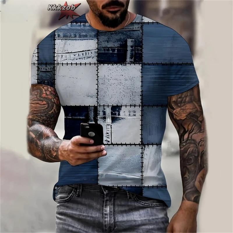 Men's Crew Neck Graphic T-shirt With Fancy Print Summer Short Sleeve Top For Men Men's Soft Trendy Comfy Tee Tops Sportswear