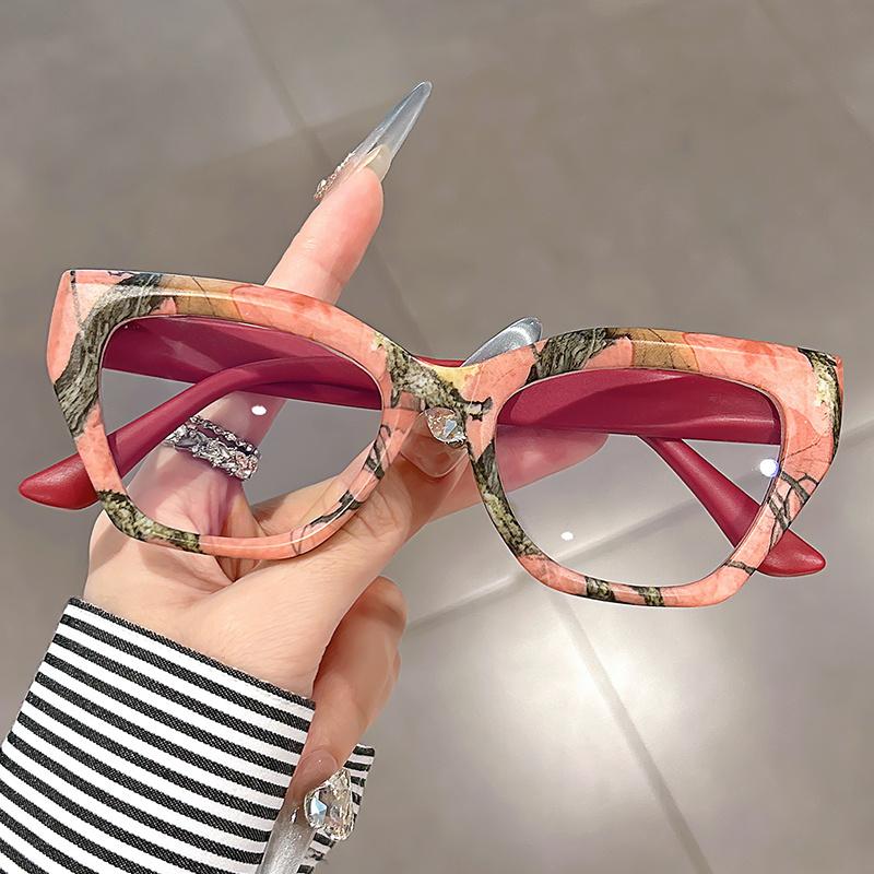 Trendy and fashionable anti-blue light glasses, wood-grain square frame flat glasses, high-end and versatile glasses