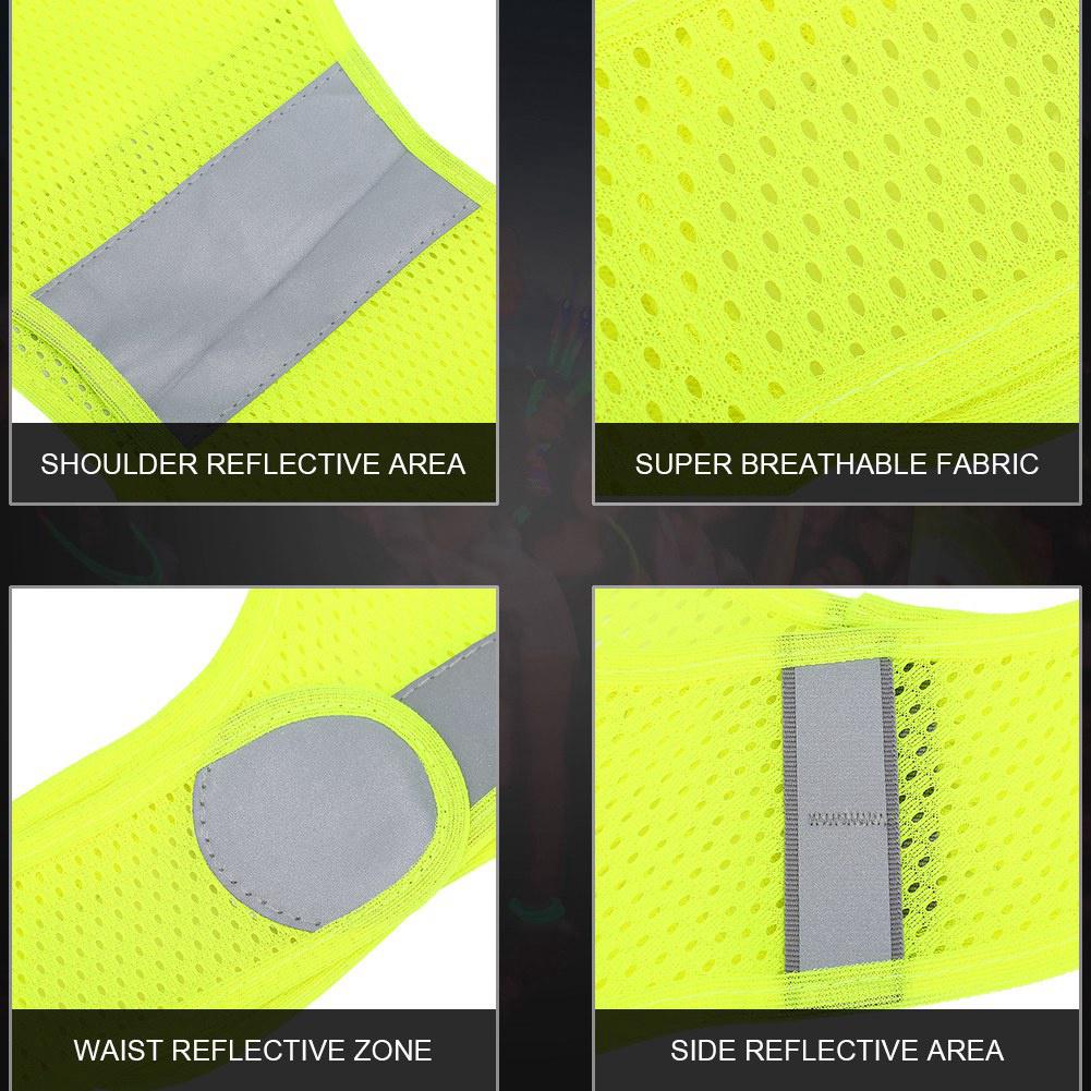 Adjustable High Visibility Reflective Safety Vest Night Running Cycling Security Clothing L