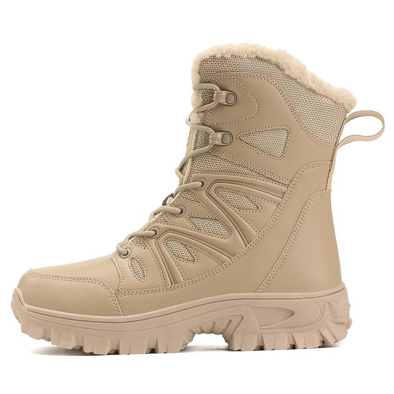 

Mens High-top Winter Boots Retro Combat Boots Outdoor Boots Wear-resistant Snow Boots 46 коричневий