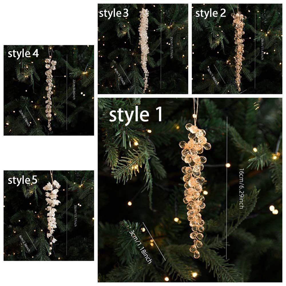 Artificial Glitter Christmas Branches Grape Christmas Crystal Pendant  DIY Craft