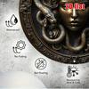 Metal Medusa Wall Art, 8x8 Inch Round Aluminum Sculpture, 2D Flat Head Decor for Home, Waterproof Durable Outdoor Metal Sign
