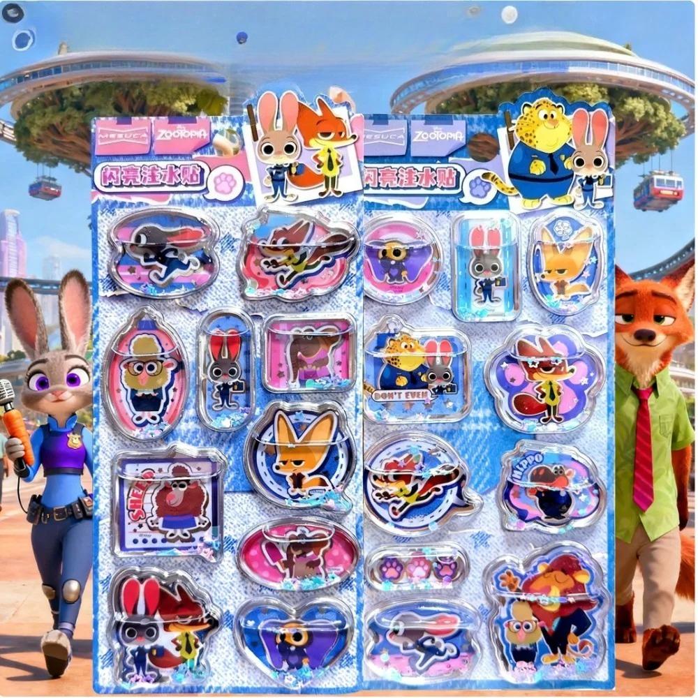 New Zootopia 3D Shake Stickers Diy Nick Notebook Album Diary Handbook Decorations Cute Judy Anime Stationery For School Students