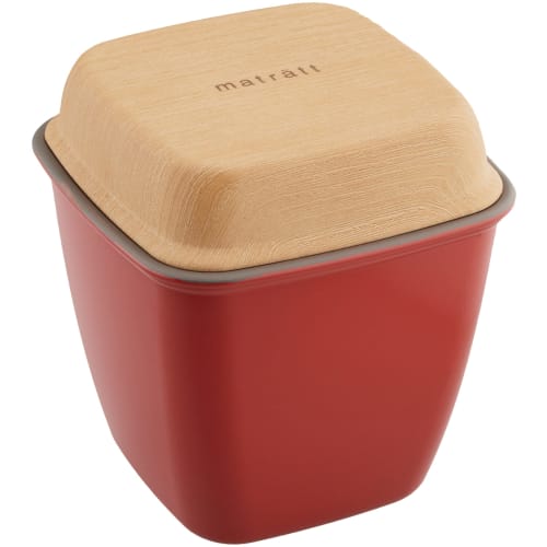 

Masakazu Showa matratt Slim Two-Tier Lunch Box, Tall Emalier Lunch, Red, Microwave and Dishwasher Safe, Bottom Tier 460ml/Top Tier 250ml, Suitable for