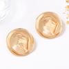 Light Luxury Exquisite Retro Alloy Irregular Geometric Concave-convex Surface Button Stud Earrings Elegant Banquet Women's Models