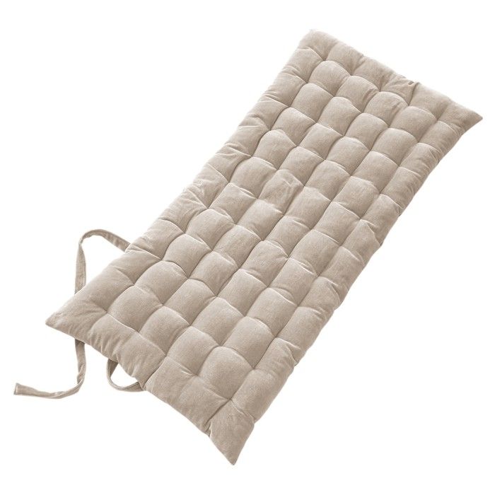 Matelas de sol - CÉSAR - 60 x 120 cm - Velours de coton - Beige - Confort optimal