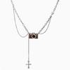 Vintage Brown Camera Pendant Necklace Female Year Niche Design Personalized Hip Hop Stacked Sweater Chain