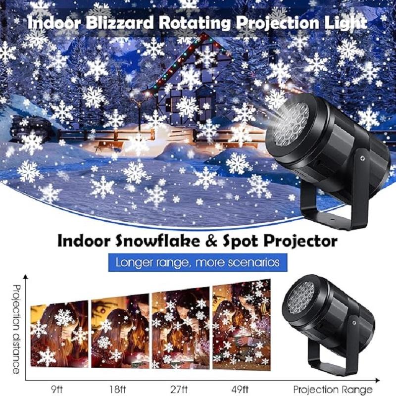 

Снежинка Рождественский проектор светодиодная гирлянда вращающаяся динамическая белая снежная проекционная лампа для внутреннего декора спальни Рождество Новый год