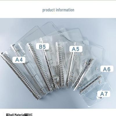 A7/A5/A6/A4/B5 Transparent PVC Planner with Ring Binder and Notebook Cover