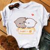 Peach And Goma Mochi Cat Animal Print Tshirt Femme Harajuku Shirt Streetwear Women Short Sleeve Gifts Tshirt Women Clothing