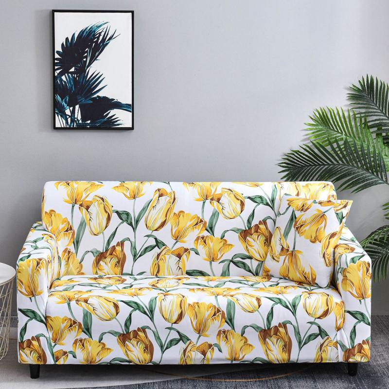 Floral Stretch Sofa Cover Couch Cover Slipcovers Armchair Corner Sofa Cover Chaselong Protector for Pets and Kids Fully Wrap
