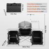 Camping Kitchen Table, Folding Outdoor Cooking Table with Storage Carrying Bag, Aluminum Cook Station 3 Cupboard & Detachable Windscreen, Quick Set-up