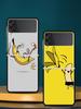 Funny Bite Apple Banana Hard PC Phone Case For Samsung Galaxy Z Flip 7 6 5 4 Black Cover For Galaxy Z Flip 3 Foldable Fundas Bag