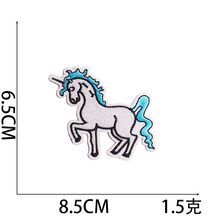 Hot-Selling Unicorn Embroidery Cloth Sticker Cartoon Sequined Pony Patch Sticker Computer Embroidery Label Ironing Stamp