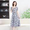 2026 Summer Floral Short-Sleeve Dress: Elegant Slimming Design for Middle-Aged & Elderly Mothers