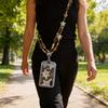 Vintage Handcrafted Leopard Print Pvc Phone Lanyard With Long Crossbody Strap For Men And Women