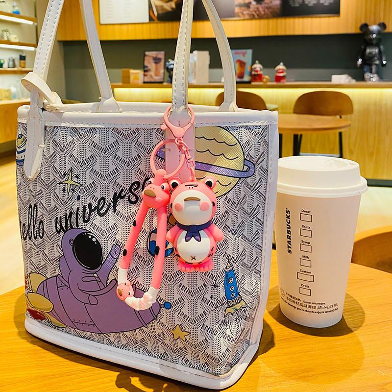 Adorable Creative Frog Keychain Cute Pvc Car Accessory For Couples And Students