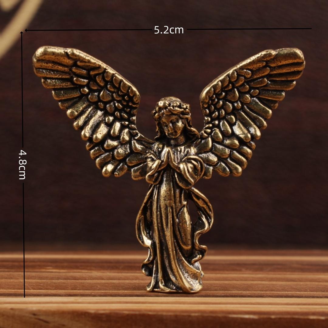 Bronze Winged Angel Figurine Cupid Guardian Angel Wings Personalized Love God Creative Retro Individuality Home Decoration Gifts