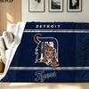 Detroit Tigers Print Flannel Blanket High Quality Warm Comfortable Cover for All Seasons Perfect for Gifts Home Decor