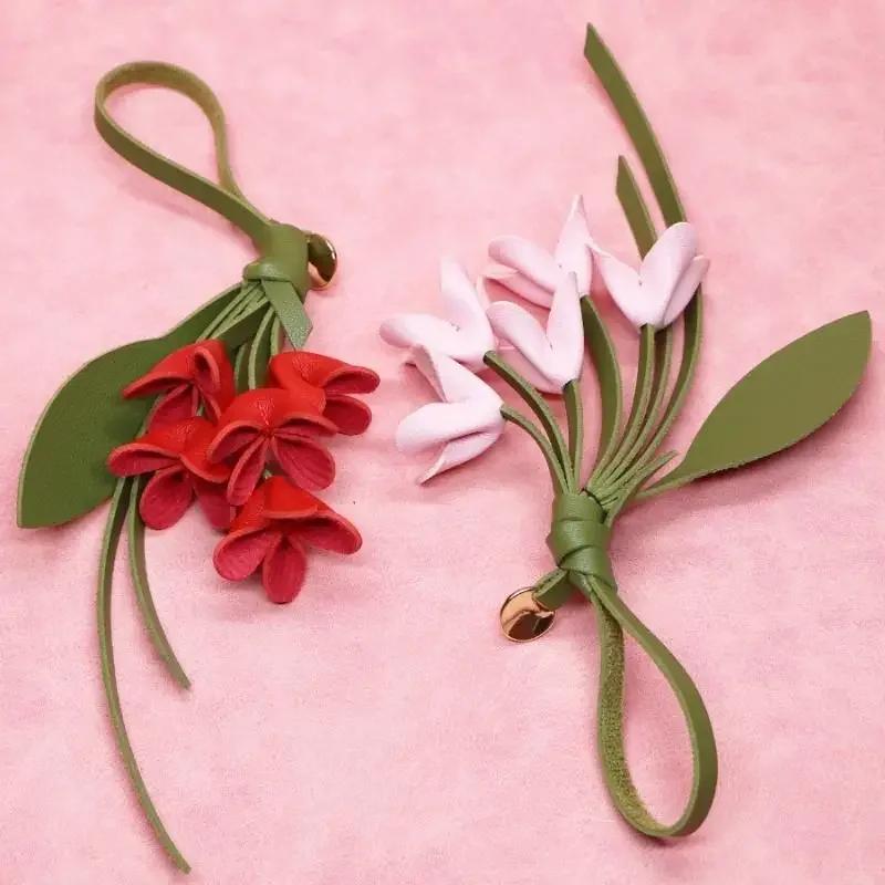 Fashion PU Leather Bustling Osmanthus Bag Pendant Flower Ornaments Artificial Flower Hanging Pendant Flower Accessories Bag Charm