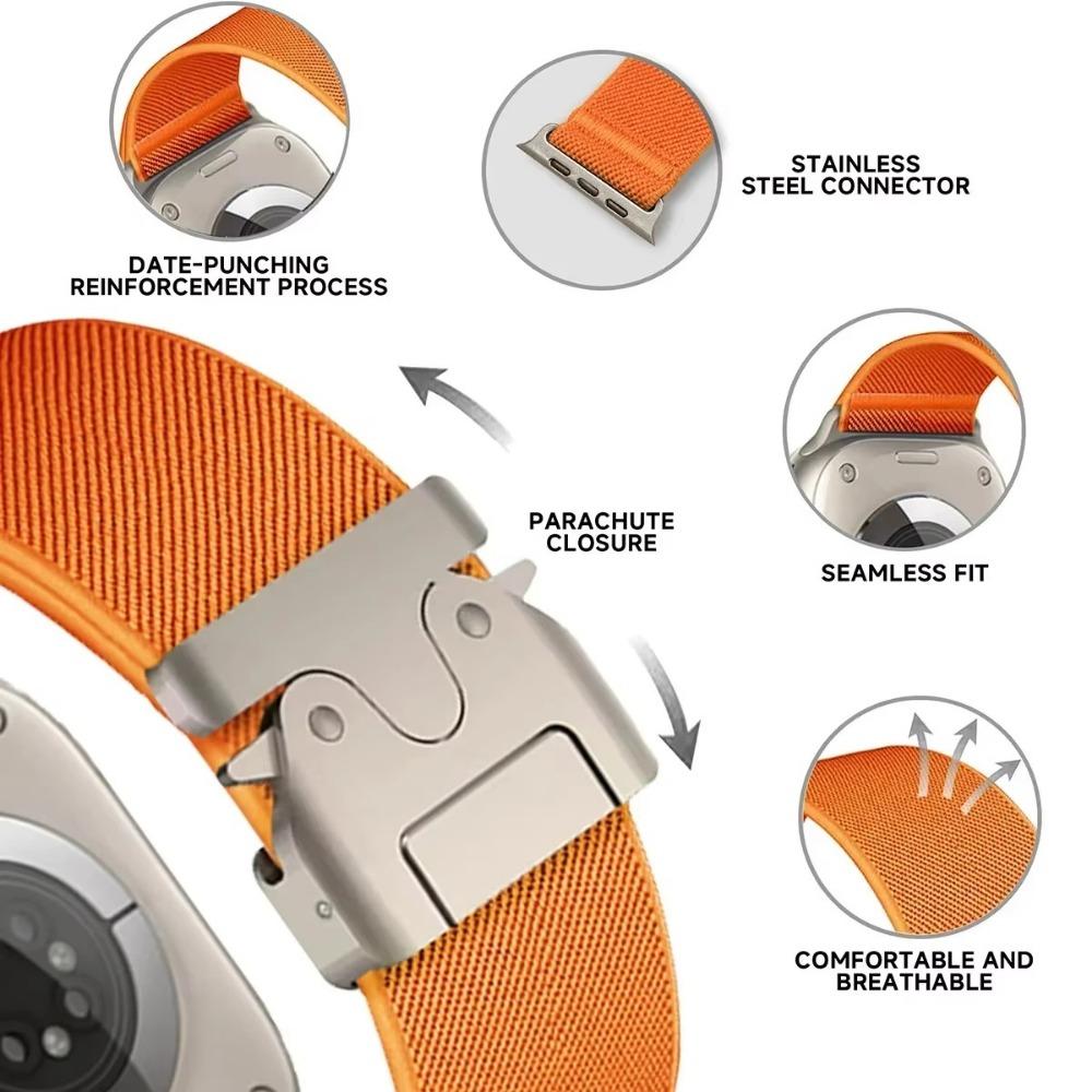 Nylon Strap for Apple Watch Band Ultra 3 2 49mm 46mm 42mm 45mm 41 44mm 40mm Parachute Bracelet iWatch Series 11 10 9 8 7 6 5 SE3