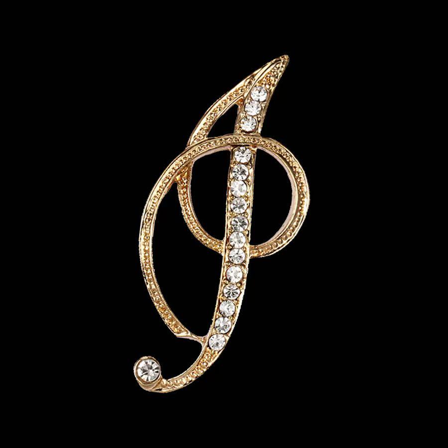 Minimalist Rhinestone Alphabet Brooch: Elegant Geometric Pin for Sweaters or Coats