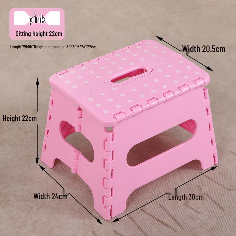 Portable Folding Cartoon Stool for Children & Adults - Durable Plastic Shoe Changing Seat